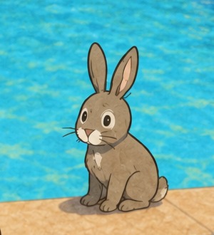 Poolside rabbit